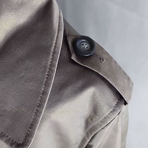Metallic Gray Pewter Bronze Boxy Coat with Pleated Back Mad Max Moto - Picture 9 of 15